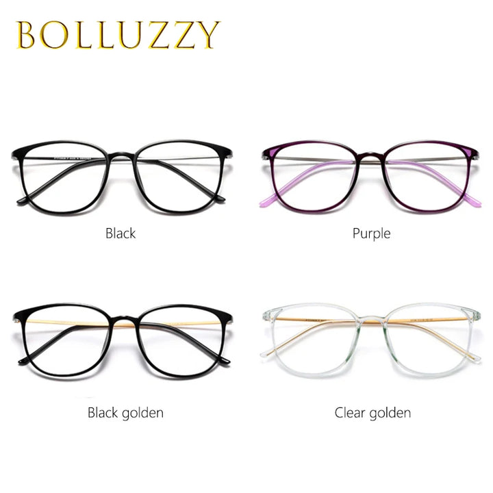 Bolluzzy Women's Full Rim Square Tr 90 Titanium Eyeglasses 5118 Full Rim Bolluzzy   