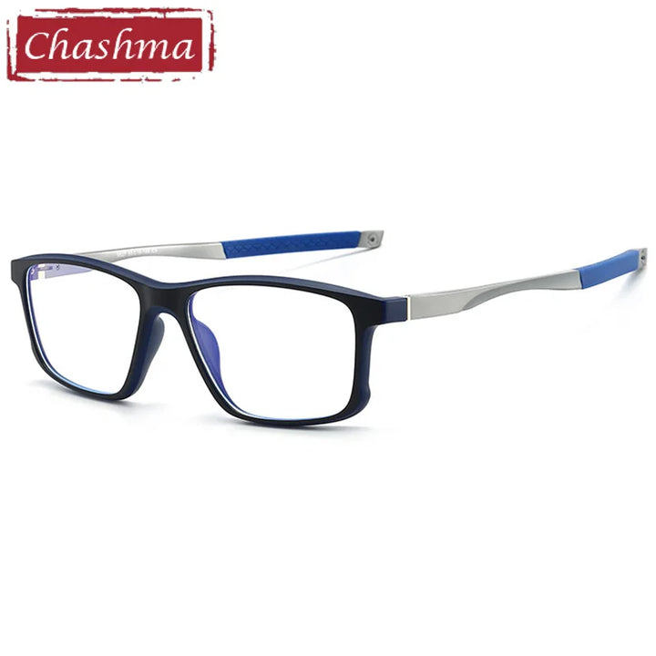 Chashma Ochki Unisex Full Rim Square Tr 90 Titanium Eyeglasses 885827