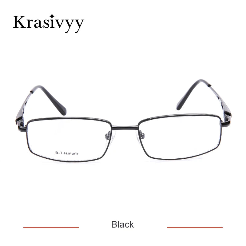 Krasivyy Unisex Full Rim Square Screwless Titanium Eyeglasses 74755