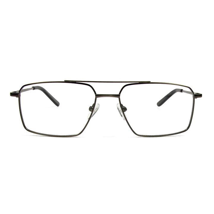 Esnbie Unisex Full Rim Square Double Bridge Alloy Eyeglasses 11361 Full Rim Esnbie   