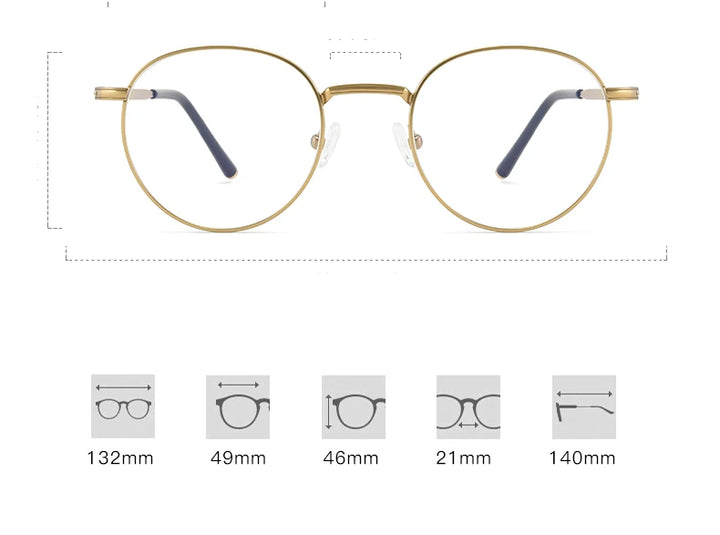 Aimee Unisex Full Rim Round Titanium Acetate Eyeglasses