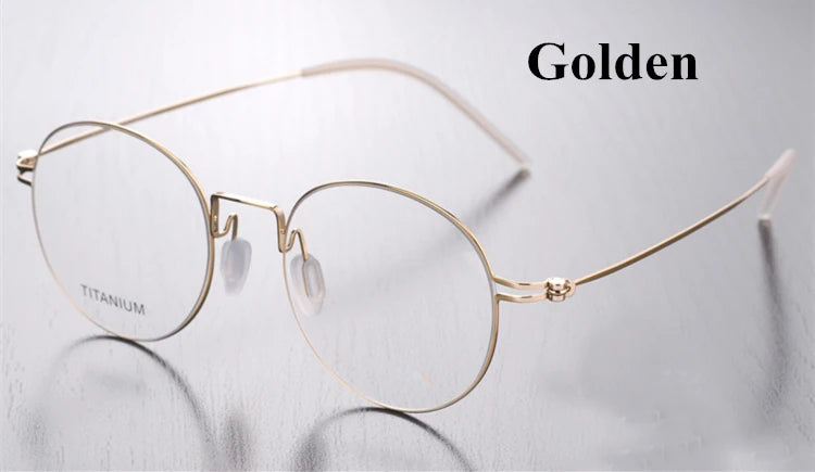 Aimee Unisex Full Rim Round Titanium Eyeglasses 2192 Full Rim Aimee Golden  