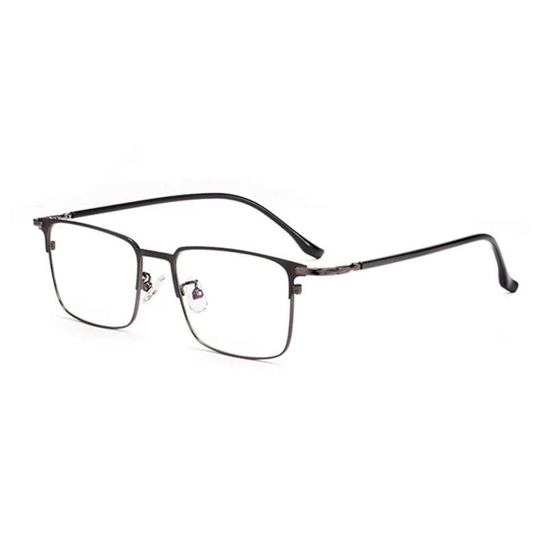 Kocolior Unisex Full Rim Square Alloy Hyperopic Reading Glasses 39143 Reading Glasses Kocolior Black Gun China +25