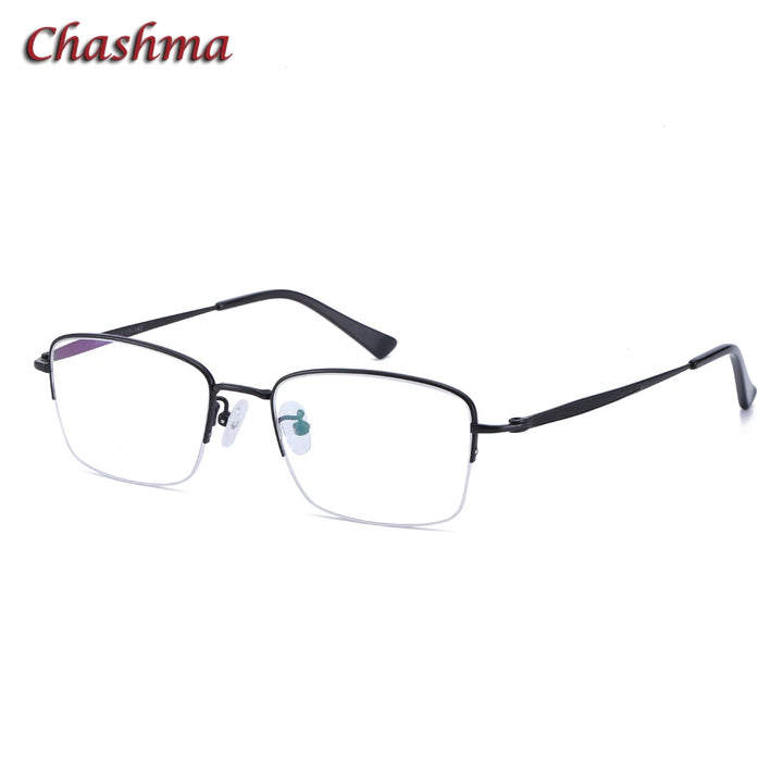 Chashma Ochki Men's Semi Rim Square Titanium Eyeglasses 89234