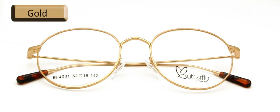 Esnbie Unisex Full Rim Round Alloy Eyeglasses 40311 Full Rim Esnbie eyewear GOLD  