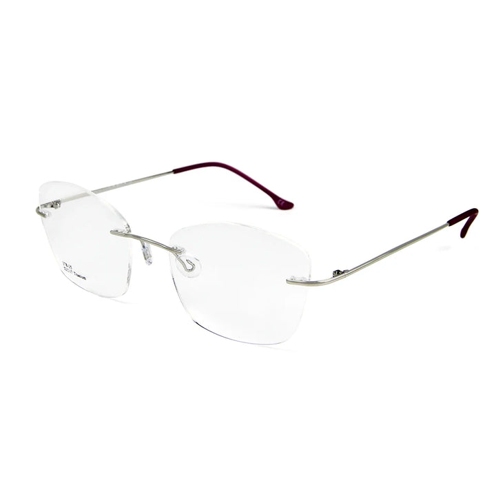 Esnbie Women's Rimless Cat Eye Titanium Eyeglasses 37815 Rimless Esnbie   