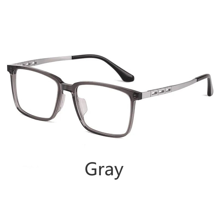 Kocolior Unisex Full Rim Square Tr 90 Titanium Alloy Eyeglasses F001 Full Rim Kocolior Gray China 