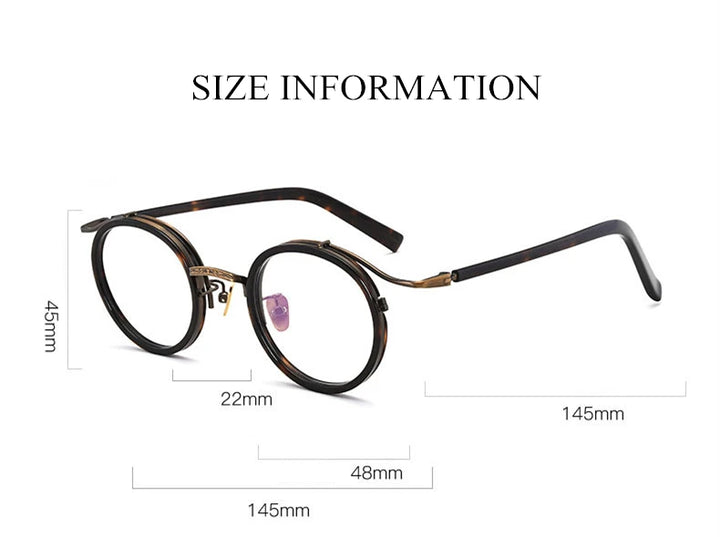 Aimee Unisex Full Rim Round Titanium Acetate Eyeglasses 2810 Full Rim Aimee   