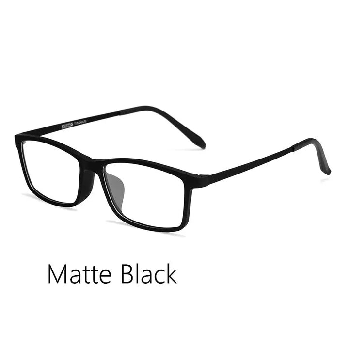Kocolior Unisex Full Rim Square Tr 90 Titanium Eyeglasses 3048 Full Rim Kocolior Matte Black  