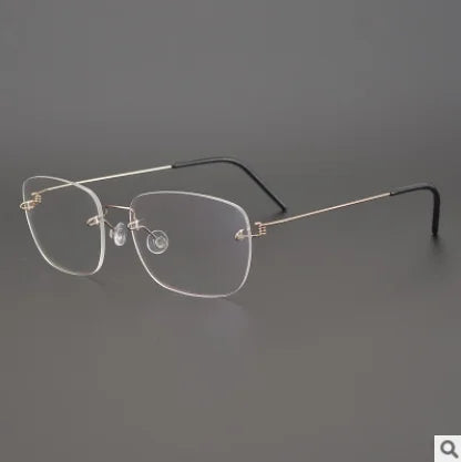 Aimee Unisex Rimless Square Titanium Eyeglasses 19900 Rimless Aimee Golden  