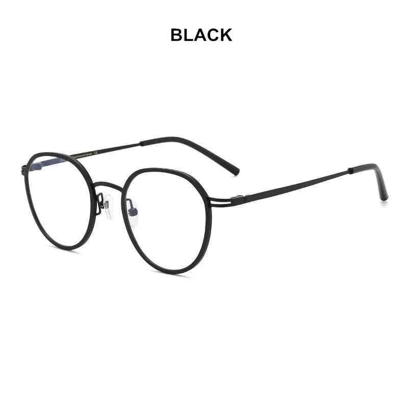 Aimee Unisex Full Rim Round Titanium Acetate Eyeglasses 6007 Full Rim Aimee black  