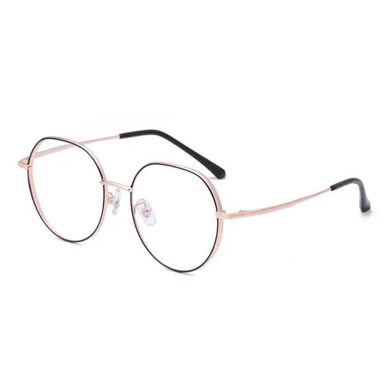 Hotony Women's Full Rim Flat Top Round Titanium Eyeglasses 471122