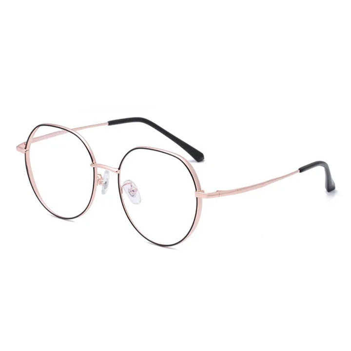 Hotony Women's Full Rim Flat Top Round Titanium Eyeglasses 471122