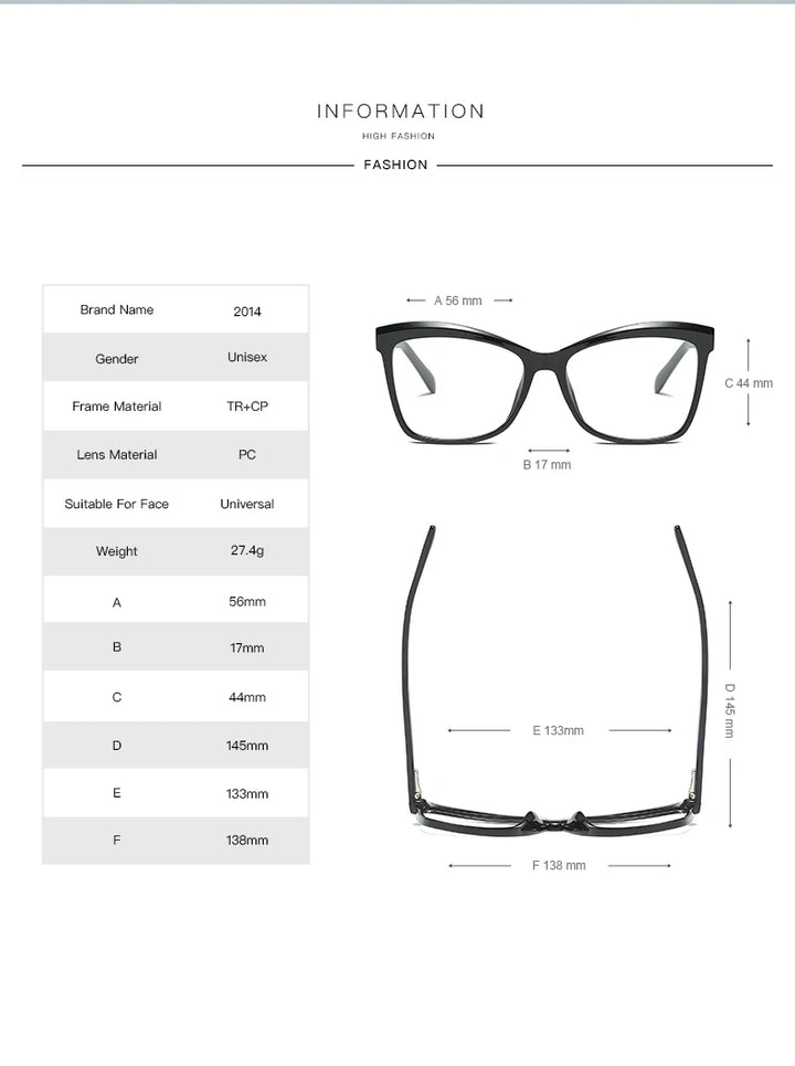 Hotochki Women's Full Rim Square Tr 90 Alloy Eyeglasses 320146