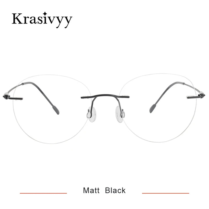 Krasivyy Women's Rimless Oval Round Screwless Titanium Eyeglasses 316072