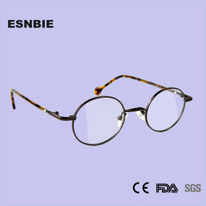 Esnbie Unisex Full Rim Oval Round Alloy Eyeglasses 5107 Full Rim Esnbie   