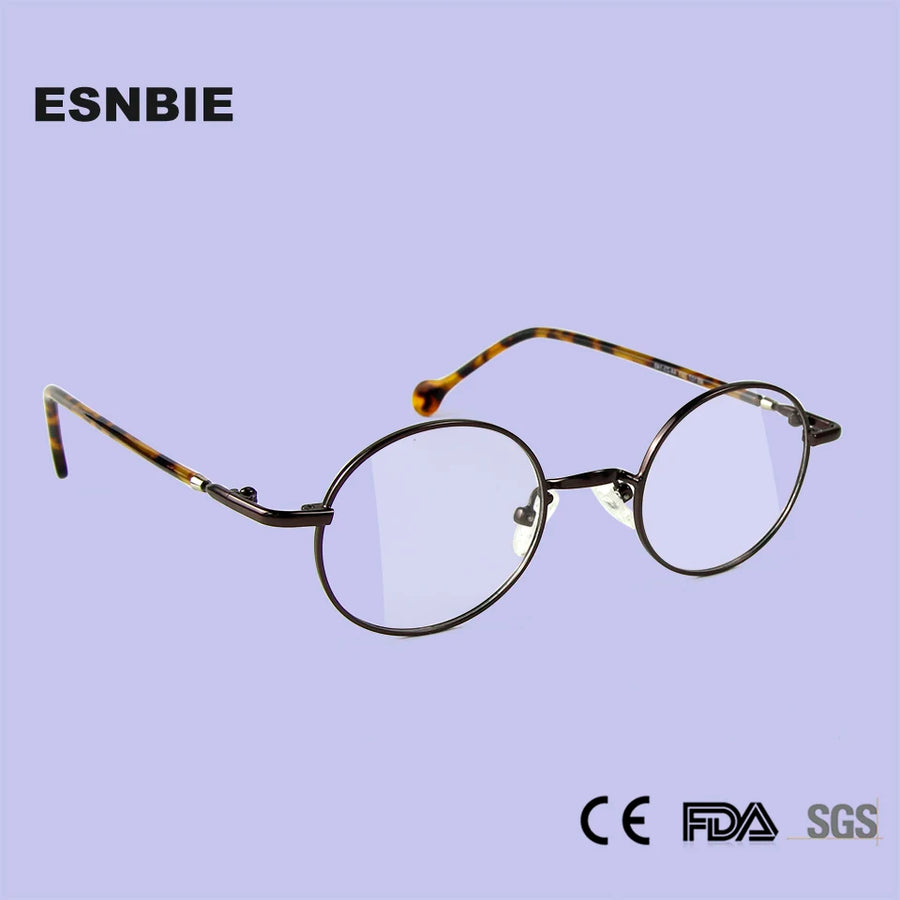 Esnbie Unisex Full Rim Oval Round Alloy Eyeglasses 5107 Full Rim Esnbie   