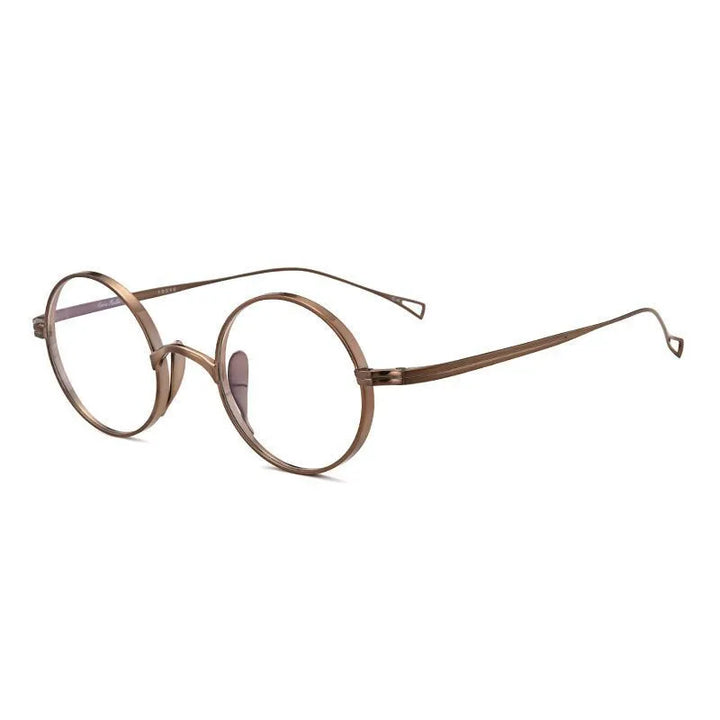 Aimee Unisex Full Rim Round Titanium Eyeglasses 111399 Full Rim Aimee Bronze  