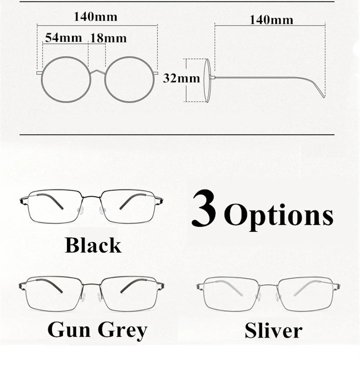 Aimee Unisex Full Rim Square Screwless Titanium Alloy Eyeglasses 19425 Full Rim Aimee   