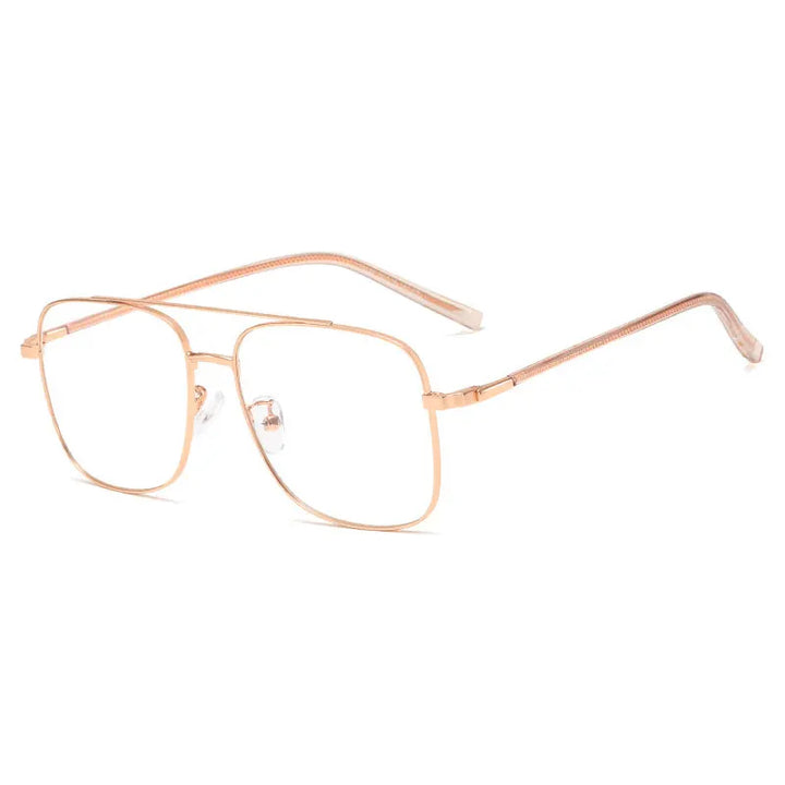 Hotony Women's Full Rim Square Double Bridge Alloy Eyeglasses 291804
