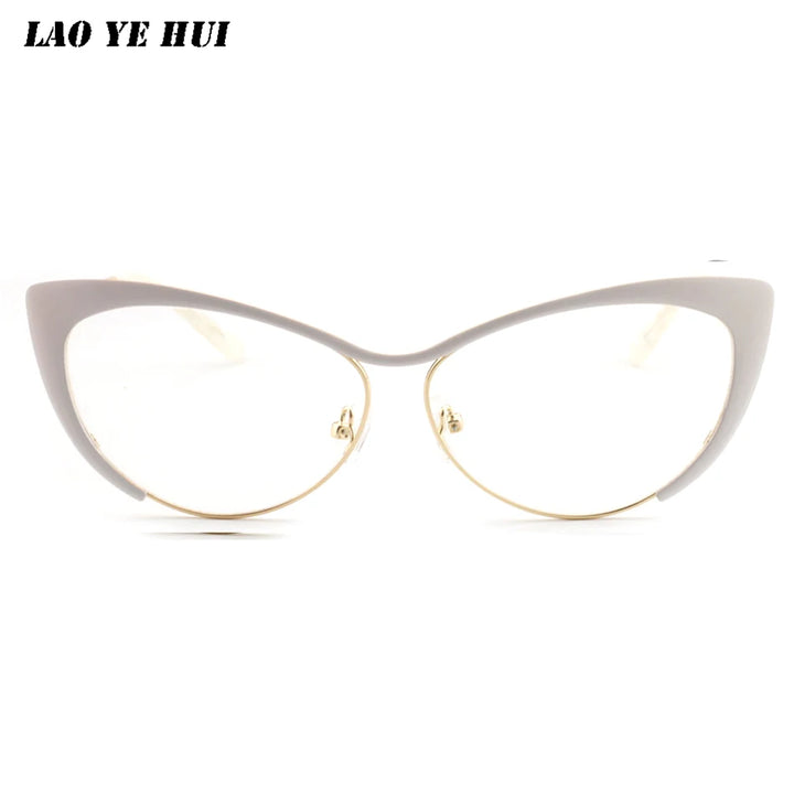 Laoyehui Women's Full Rim Myopic Cat Eye Reading Glasses 80771 Reading Glasses Laoyehui White -275 