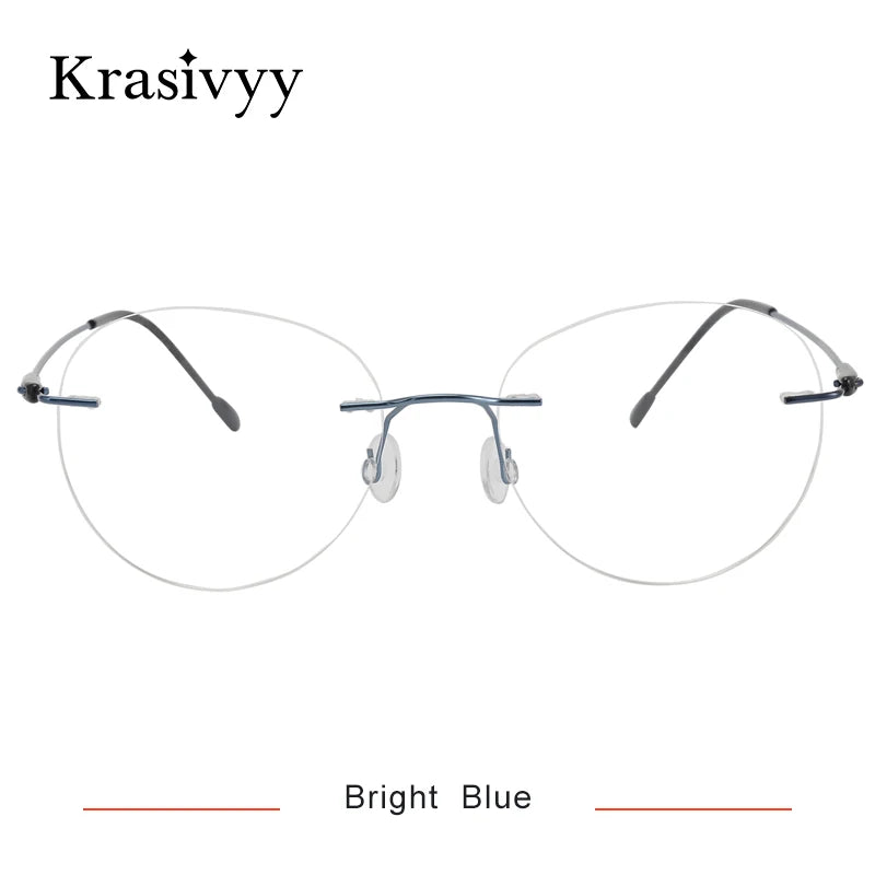 Krasivyy Women's Rimless Oval Round Screwless Titanium Eyeglasses 316072
