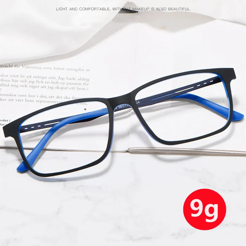 Kocolior Unisex Full Rim Square Tr 90 Titanium Hyperopic Reading Glasses F3003 Reading Glasses Kocolior   