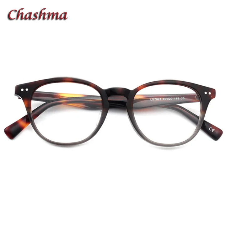 Chashma Ochki Women's Full Rim Round Acetate Alloy Eyeglasses 27921