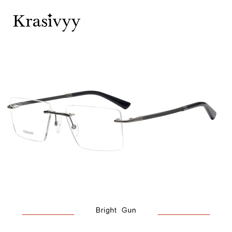Krasivyy Women's Rimless Flat Top Square Titanium Eyeglasses 316057
