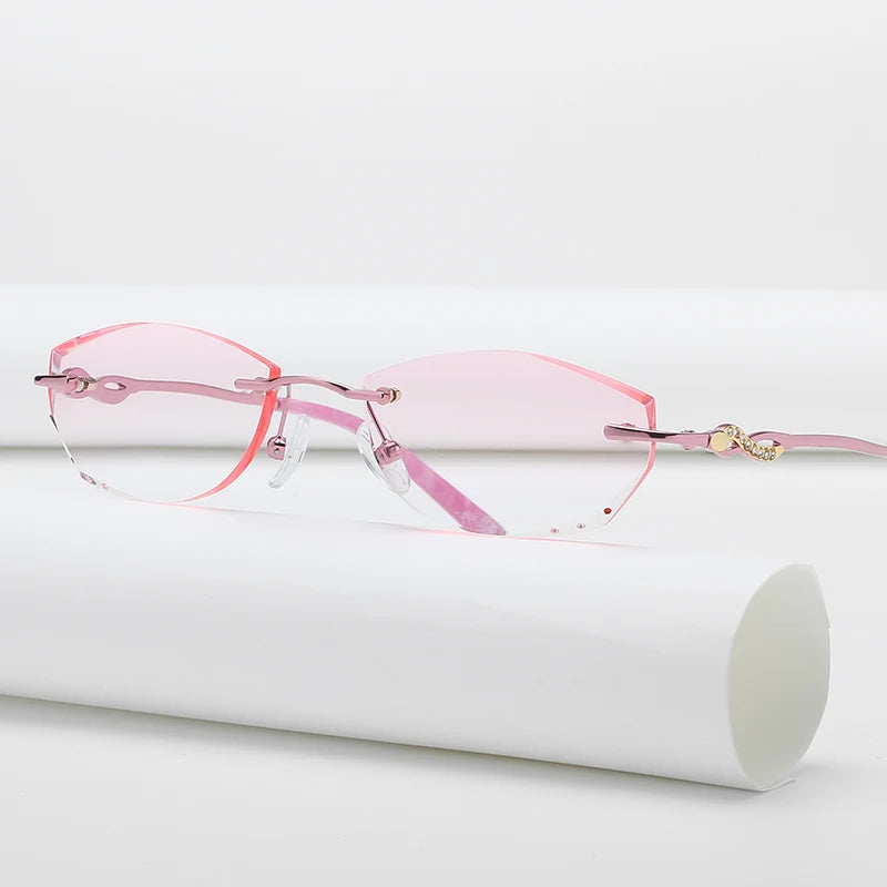 Zirosat Women's Rimless Oval Rectangle Alloy Eyeglasses 58068