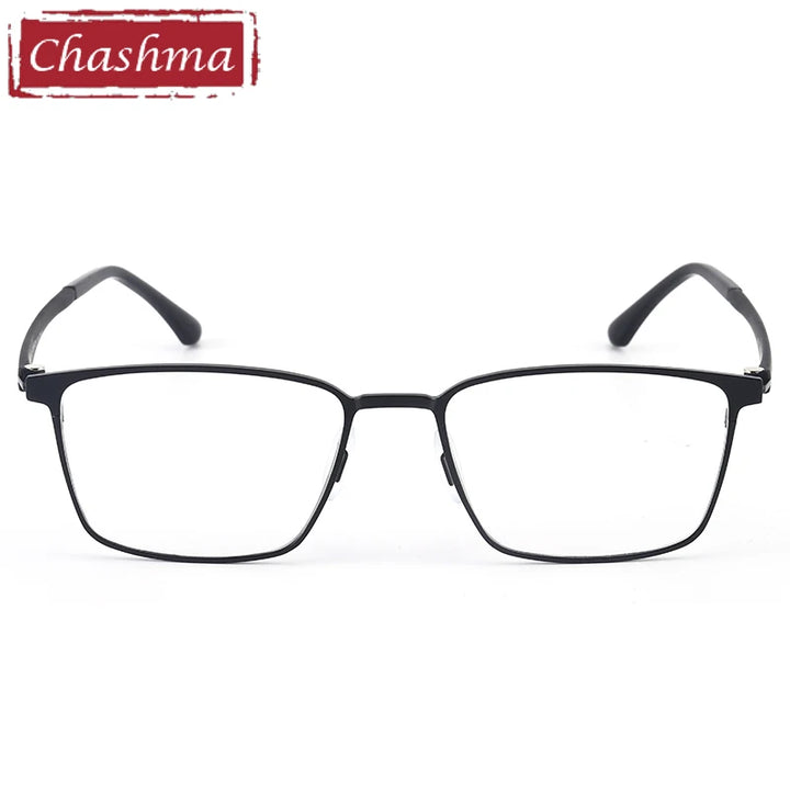 Chashma Ochki Men's Full Rim Square Titanium Alloy Eyeglasses 49410 Full Rim Chashma Ochki   