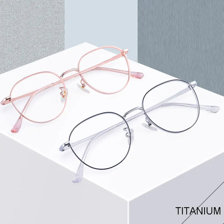 Hotony Unisex Full Rim Titanium Prescription Eyeglasses 80047 size chart