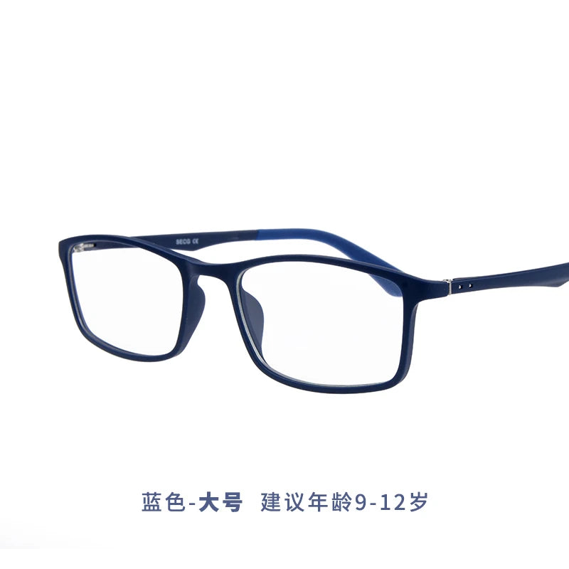 Secg Unisex Children's Full Rim Square PPSU Silicone Eyeglasses 2829 Full Rim Secg Dark blue  