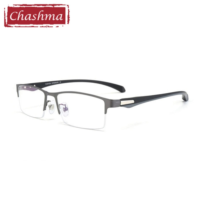 Chashma Men's Semi Full Rim Square Tr 90 Alloy Eyeglasses 66071/85