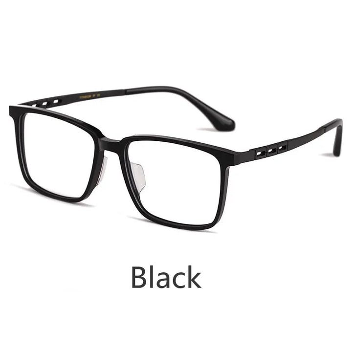 Kocolior Unisex Full Rim Square Tr 90 Titanium Alloy Eyeglasses F001 Full Rim Kocolior Black China 