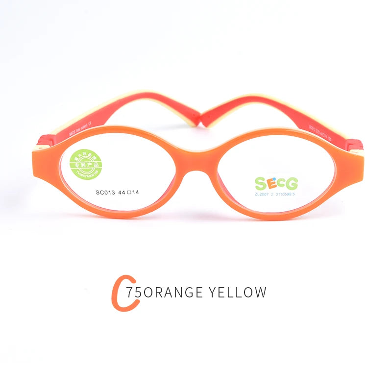 Secg Unisex Children's Full Rim Round Tr 90 Silicone Eyeglasses 19013 Full Rim Secg C75  