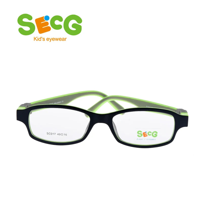 Secg Unisex Youth's Full Rim Square Tr 90 Silicone Eyeglasses 3017 Full Rim Secg   