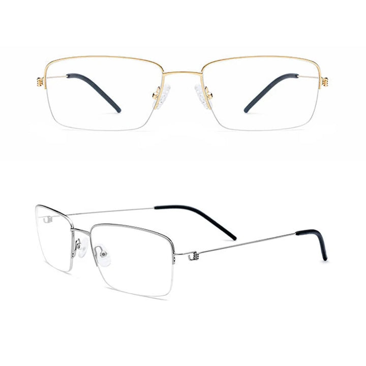 Aimee Unisex Semi Rim Square Alloy Eyeglasses 28263 Semi Rim Aimee   