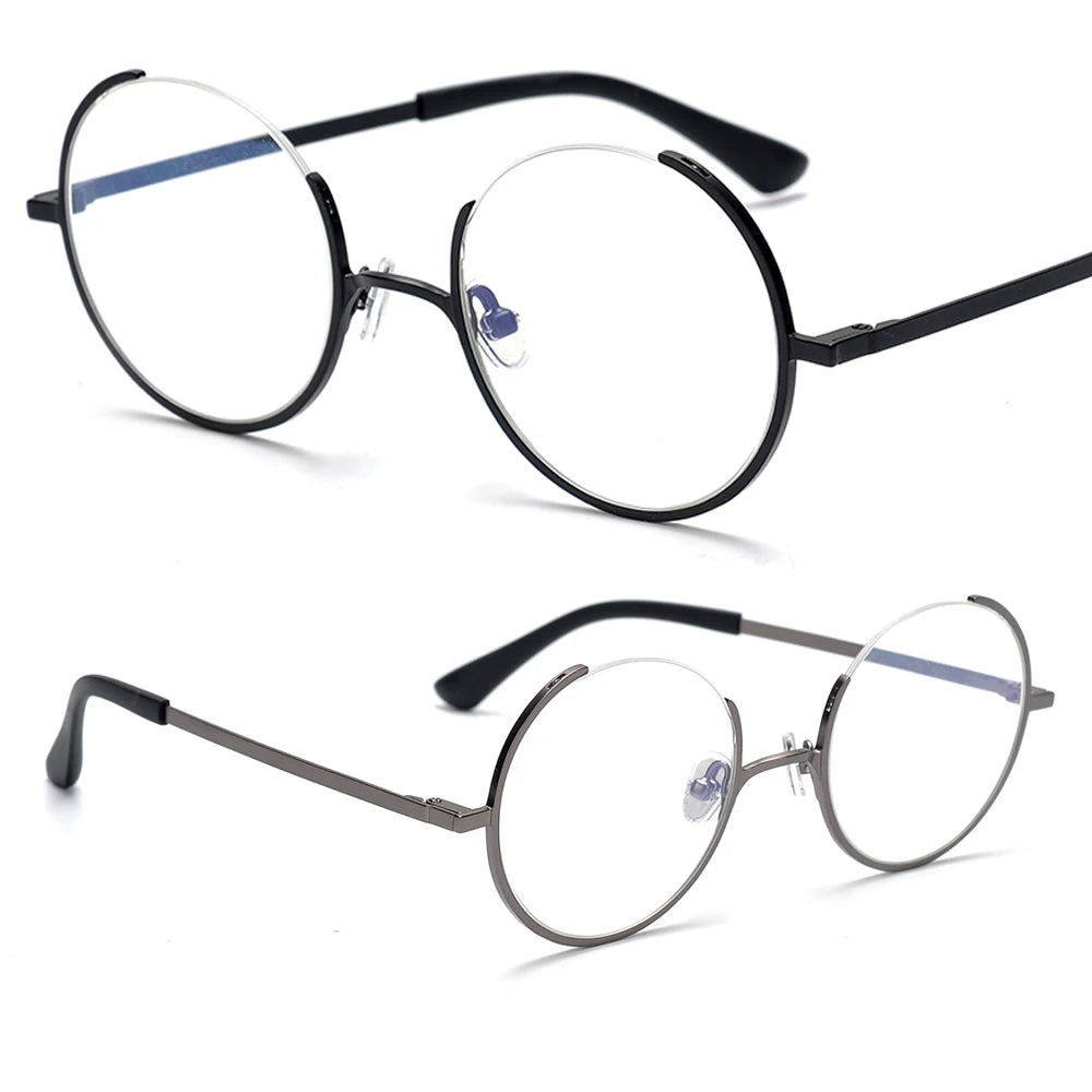 Aimee Unisex Semi Rim Round Alloy Eyeglasses 5048 Semi Rim Aimee   