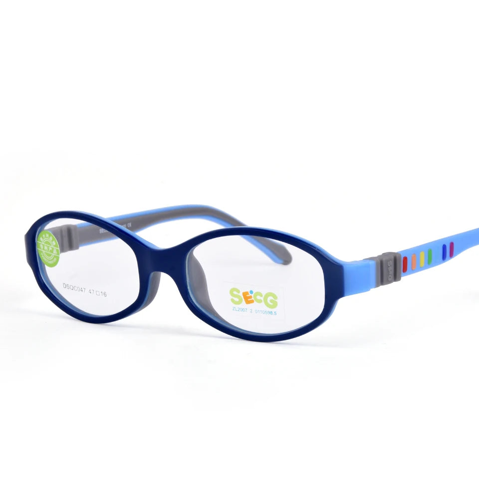 Secg Unisex Children's Full Rim Oval Tr 90 Silicone Eyeglasses 3047 Full Rim Secg C22  