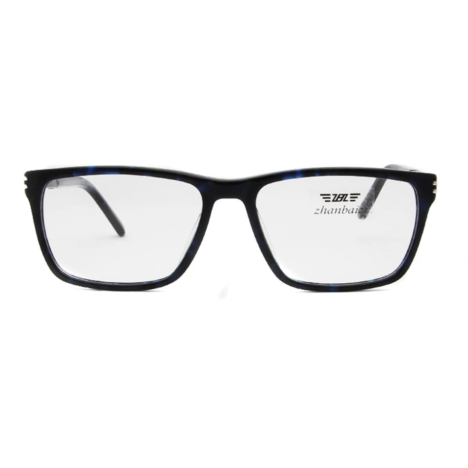 Esnbie Unisex Full Rim Square Acetate Wood Glass Eyeglasses 6350 Full Rim Esnbie   