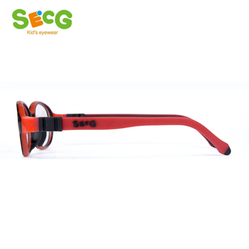 Secg Unisex Youth's Full Rim Oval Round Tr 90 Silicone Eyeglasses 3027 Full Rim Secg   