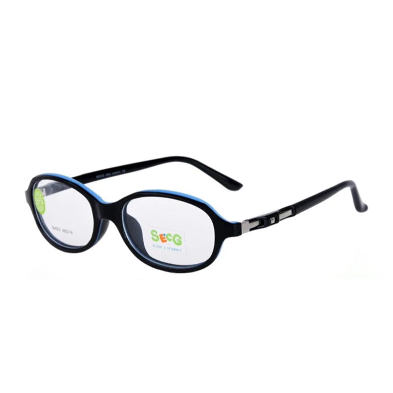 Secg Unisex Youth's Full Rim Oval Tr 90 Silicone Alloy Eyeglasses 1901 Full Rim Secg C86  