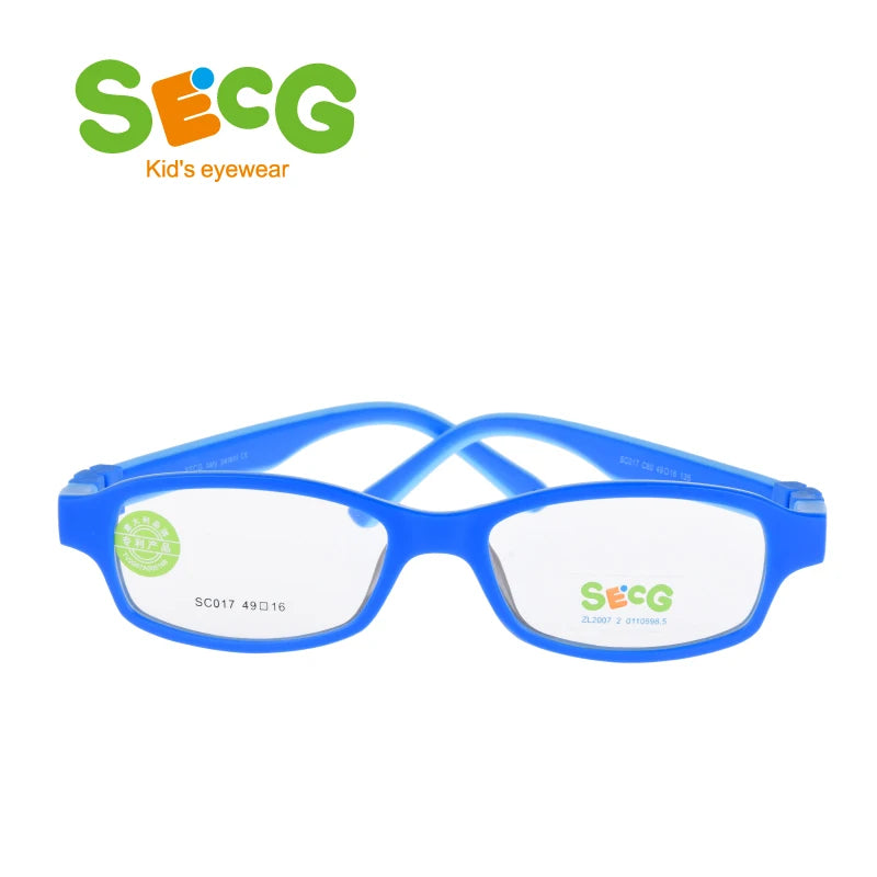 Secg Unisex Youth's Full Rim Square Tr 90 Silicone Eyeglasses 3017 Full Rim Secg   