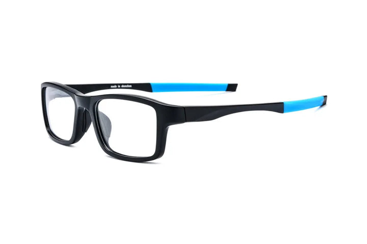 Eleccion Unisex Full Rim Square Tr 90 Titanium Sport Eyeglasses 17206 Full Rim Eleccion C1. Black - Blue