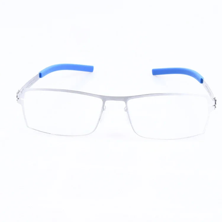 Aimee Unisex Full Rim Square Screwless Stainless Steel Eyeglasses 5085 Full Rim Aimee Silver frame  