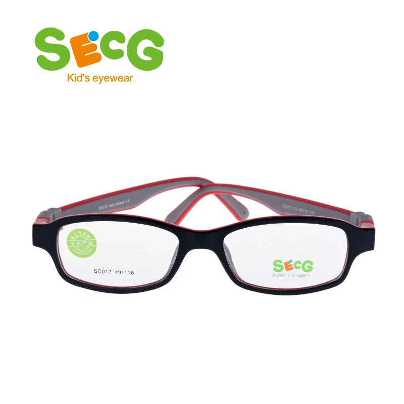 Secg Unisex Youth's Full Rim Square Tr 90 Silicone Eyeglasses 3017 Full Rim Secg   