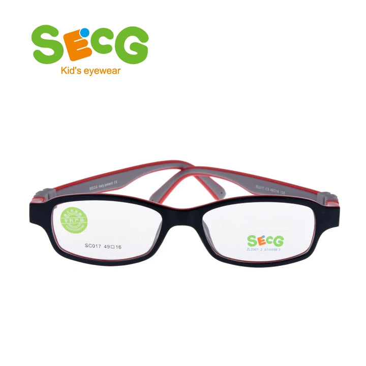 Secg Unisex Youth's Full Rim Square Tr 90 Silicone Eyeglasses 3017 Full Rim Secg   