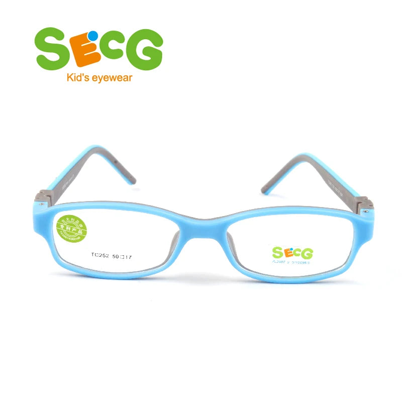 Secg Unisex Youth's Full Rim Rectangle Tr 90 Silicone Eyeglasses 3252 Full Rim Secg C32  