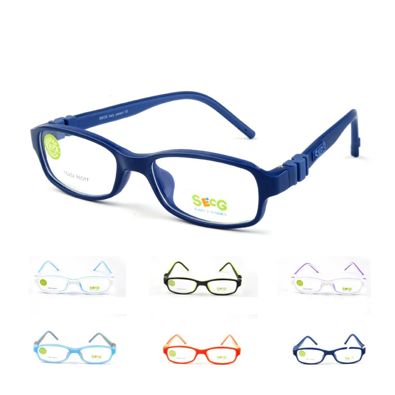 Secg Unisex Youth's Full Rim Rectangle Tr 90 Silicone Eyeglasses 3252 Full Rim Secg   